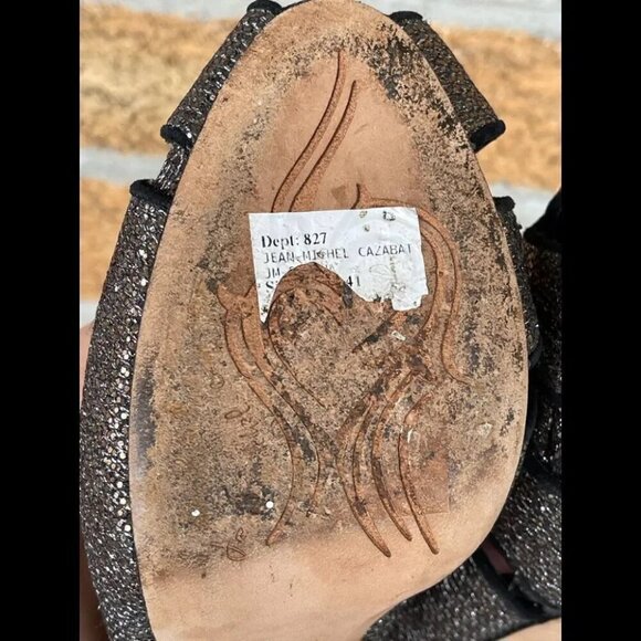 Jean Michel Cazabat Copper Sparkle Slingback Heels size 9.5 - Picture 6 of 11